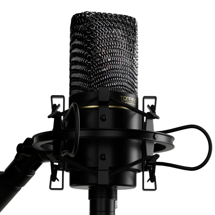 Studio condenser microphone with shock mount